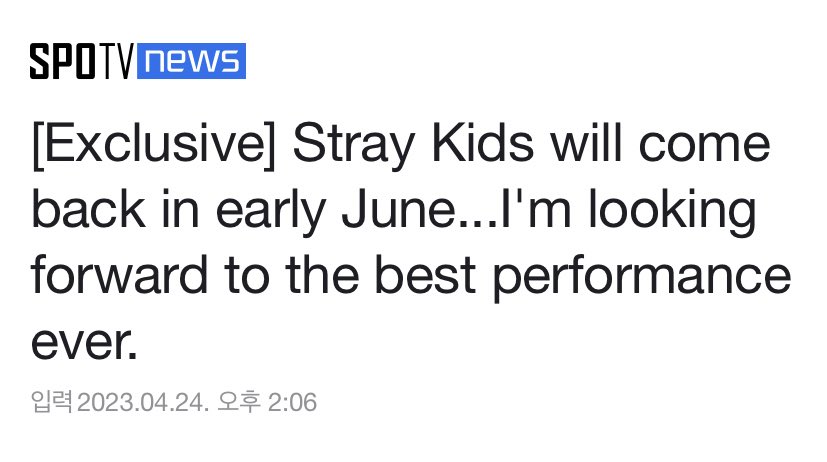 stray kids come back early june! n.news.naver.com/entertain/arti…