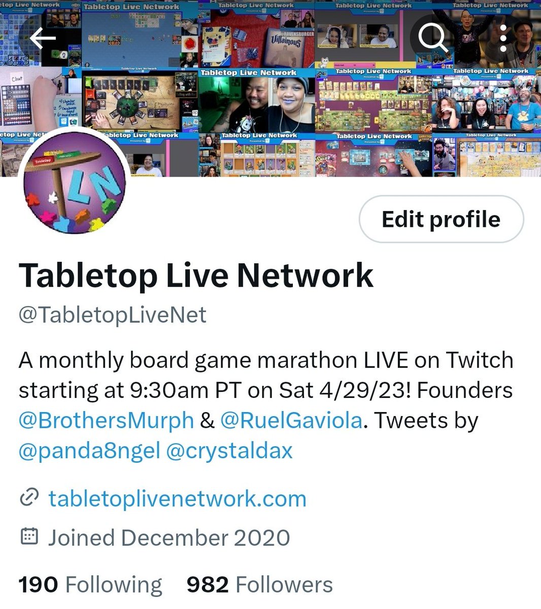 Tabletop Live Network tweet media