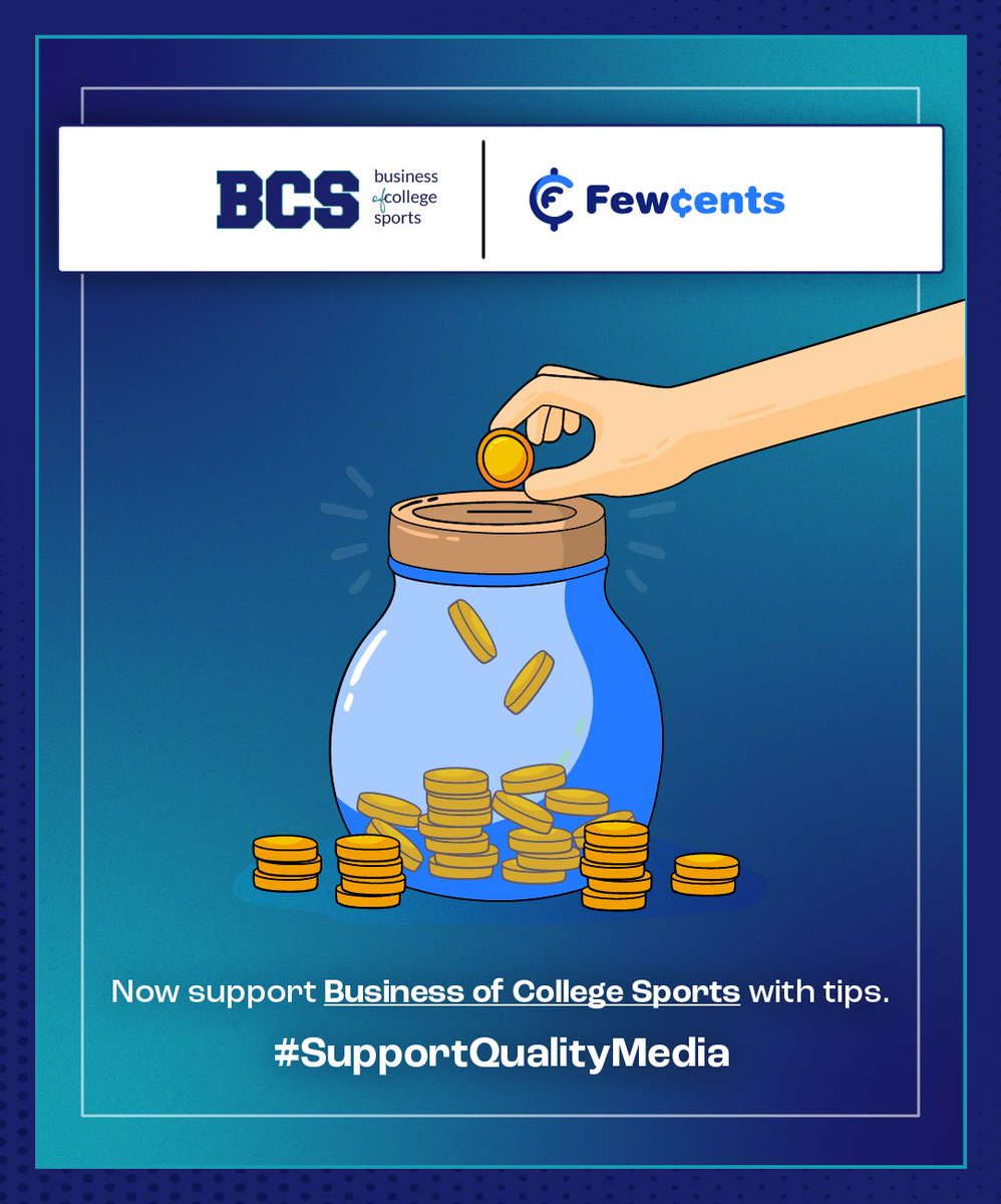We welcome <a href="/SportsBizMiss/">Kristi Dosh</a> and her online news and analysis website, Business of College Sports to the #FewcentsMediaNetwork
Backed by <a href="/fewcents/">Fewcents</a> #Tipjar solution, you can support the Business of College Sports to write more quality analyses related to the world of college sports.