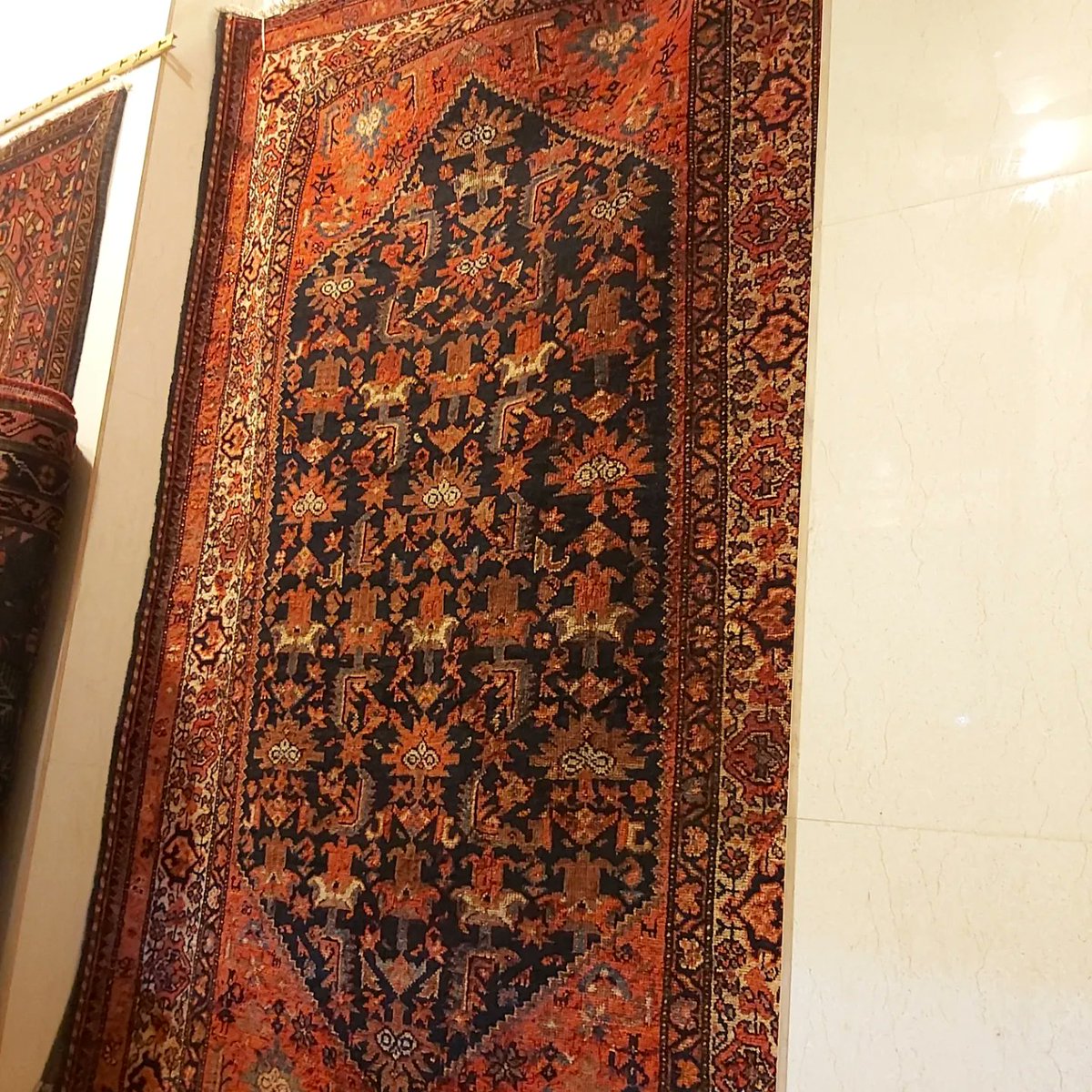 carpetdom's tweet photo. The fans of antique and original rugs know the "Boroujerd" carpet very well. The traditional geometric motifs and specific colour combinations with emphasis on the red and black tones are the main characteristics of this type of #rug.

#carpetdom #carpet #boroujerd https://t.co/fDXsWeb1EY