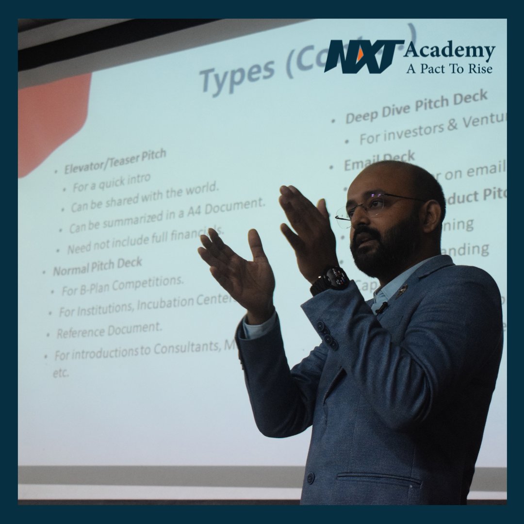 AcademyNxt's tweet photo. 📣 We are excited to share that we hosted a 1-day workshop on the "Art of Business Pitch" in collaboration with @ecell_nitp at @NITPatna1on 22nd April 2023 with Mr. Pratik Deo as the trainer for the session. https://t.co/y7jlISivFc
