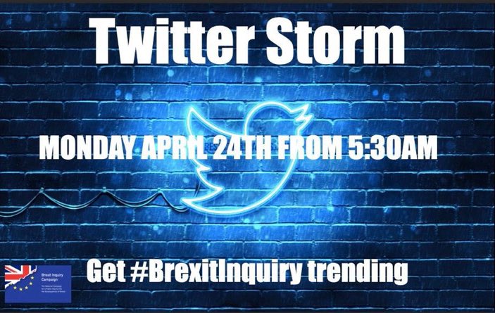 Mike Galsworthy (@mikegalsworthy) on Twitter photo Today is #BrexitInquiry day.
Please use that hashtag and make it trend.
And follow <a href="/InquiryBrexit/">Brexit Inquiry Campaign</a> for updates. Today is #BrexitInquiry day.
Please use that hashtag and make it trend.
And follow <a href="/InquiryBrexit/">Brexit Inquiry Campaign</a> for updates.