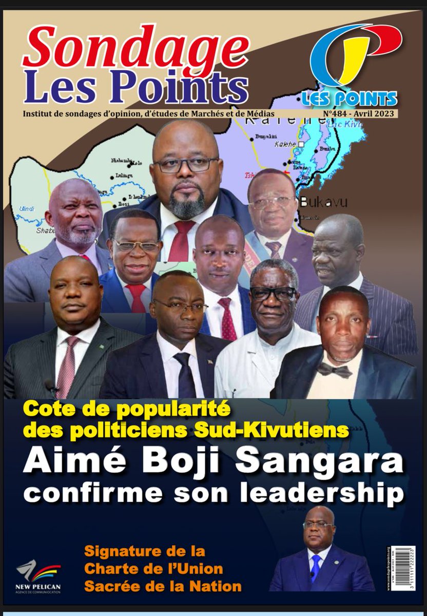 LwarhibaM's tweet photo. #RDC Aimé Boji Sangara dame les pions de popularité au Sud-Kivu. Selon les sondages Les Points, le ministre d'État du Budget ABS est plébiscité "Meilleur leader du Sud-kivu, suivi du Président du Sénat Bahati #Lukwebo, du VPM Vital #Kamerhe et de l’Honorable #Bulambo Kilosho"... https://t.co/UVuNPpgfqH