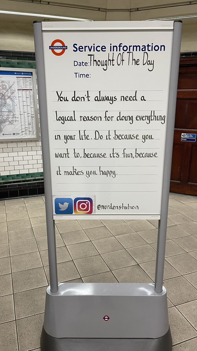 Monday 24th April 2023 Thought Of The Day From Morden Underground Station