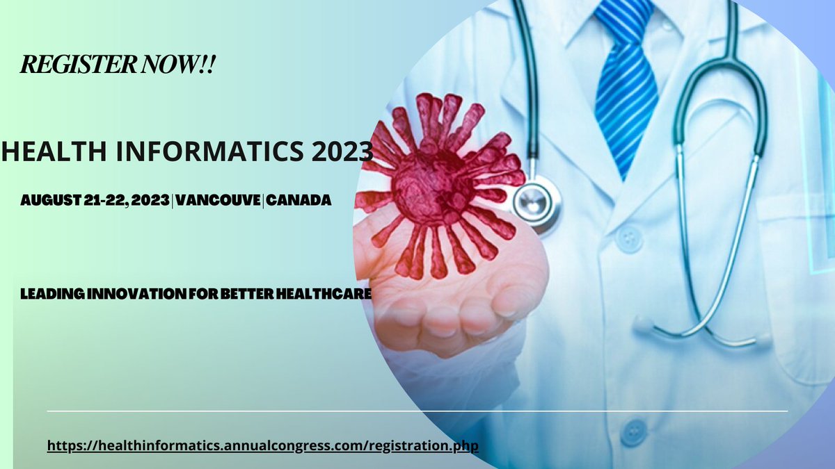 rubyjane789's tweet photo. For the conference Health Informatics 2023,  we are providing a 30% discount on registration until 27th of April, 2023 as #ramadan2023 offer  

For more info, kindly contact: +44 1851 448735  or mail us at: healthinformatics@americameetings.com  #Vancouver #Canada https://t.co/IOPmMpgGqP