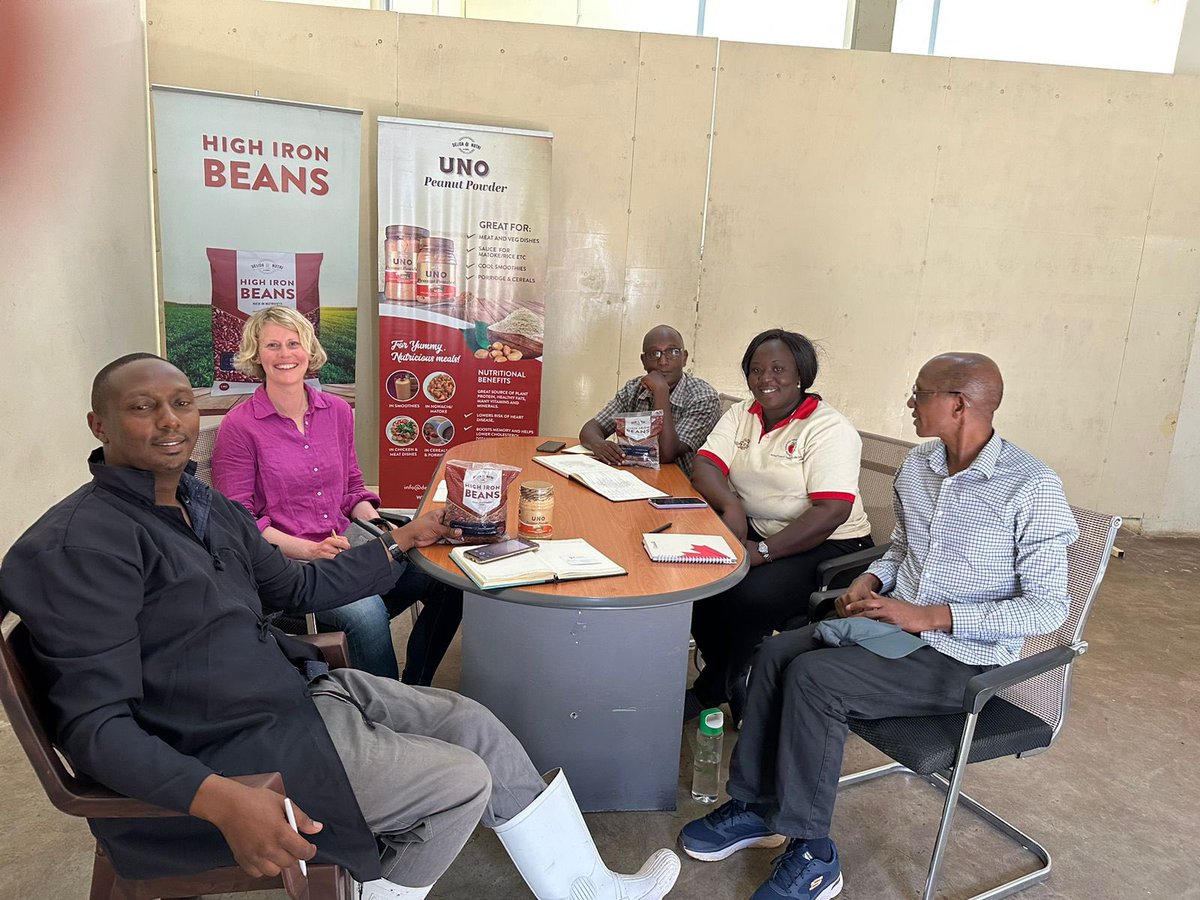 Visiting #bean variety trials @kalromkulima Thika station and the Delish and Nutri company with @BiovIntCIAT_eng seed systems specialist Jean-Claude Rubyogo. 🫘 The new bean variety Nyota contains extra iron and does not cause flatulence. 🚫 💨 #OneCgiar @_PABRA #SeedEqual