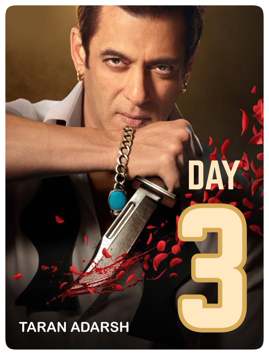 #KisiKaBhaiKisiKiJaan packs a solid total in its opening weekend… #SalmanKhan’s star power + #Eid festivities ensured #HouseFull boards across many properties on Sat and Sun… Fri 15.81 cr, Sat 25.75 cr, Sun 26.61 cr. Total: ₹ 68.17 cr. #India biz.

The jump on Sat and Sun - in