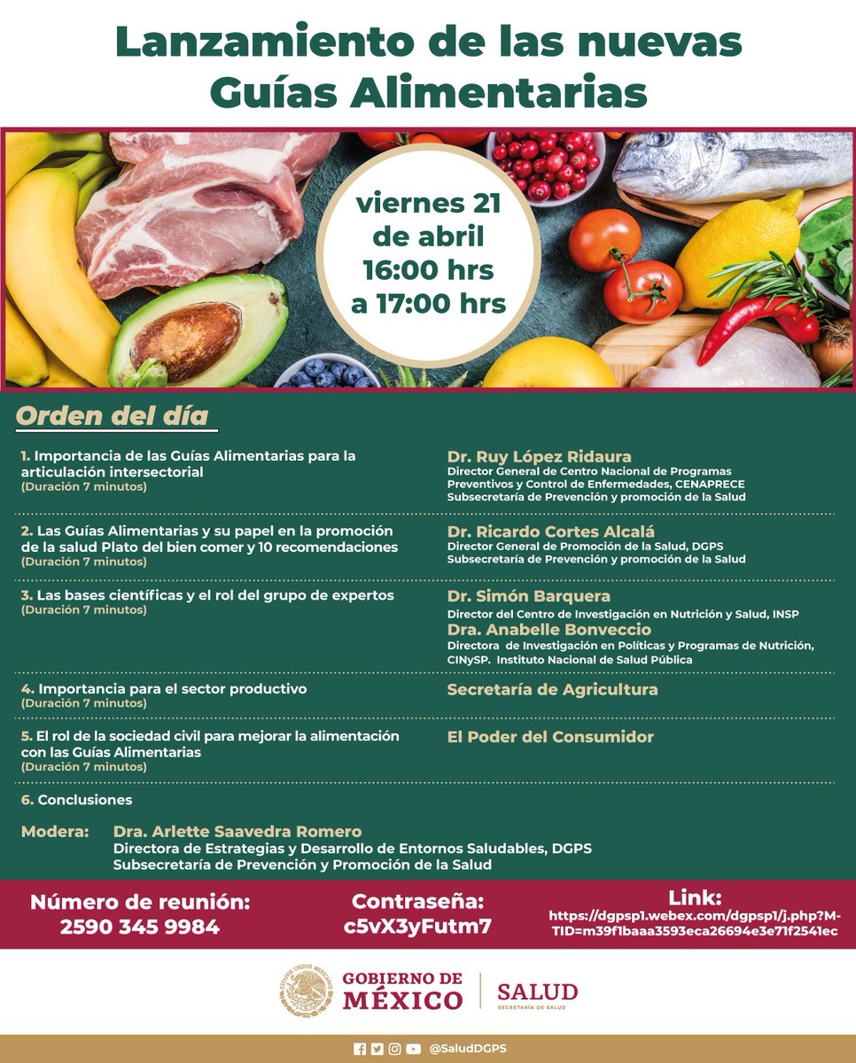 OUSANEG's tweet photo. Gracias por la invitación a GISAMAC al Lanzamiento de las nuevas Guías Alimentarias este pasado 21 de abril. Retos importantes para continuar con estrategias de promoción de los estilos de vida saludable en la población.
#gisamac https://t.co/EwtrGTg5g9
