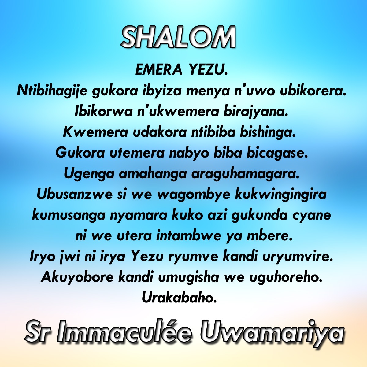 Inyigisho za Sr Immaculée Uwamariya tweet media