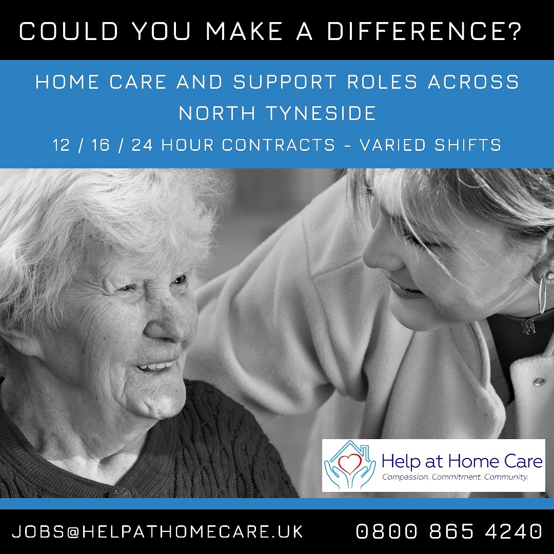HelpathomecareN's tweet photo. We are recruiting for home care and support roles across North Tyneside. Could you make a difference? #makeadifference #home #help #care #homecare #compassion #commitment #community #northtyneside #helpathomecare #carer #carers https://t.co/36fajGhmH4