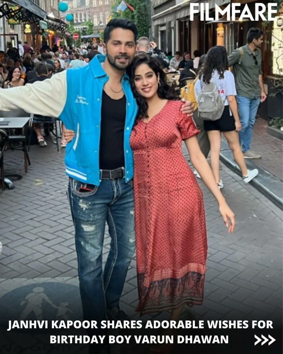 filmfare's tweet photo. Adorable! 💞

#JanhviKapoor has the sweetest birthday wish for #VarunDhawan. https://t.co/rb943v8vhY