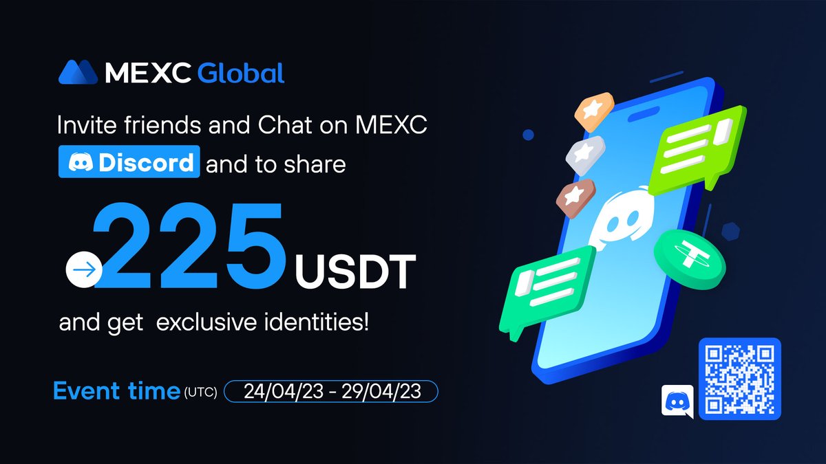 MEXC's tweet photo. Come and Chat on #MEXC Discord and get to share 225 USDT and get exclusive identities!

1⃣️Join MEXC Discord: https://t.co/K1KfO7dEvu
2⃣️Provide your MEXC UID
3⃣️Fill out: https://t.co/nTpMYwkpUo https://t.co/ZUvL1p62bk