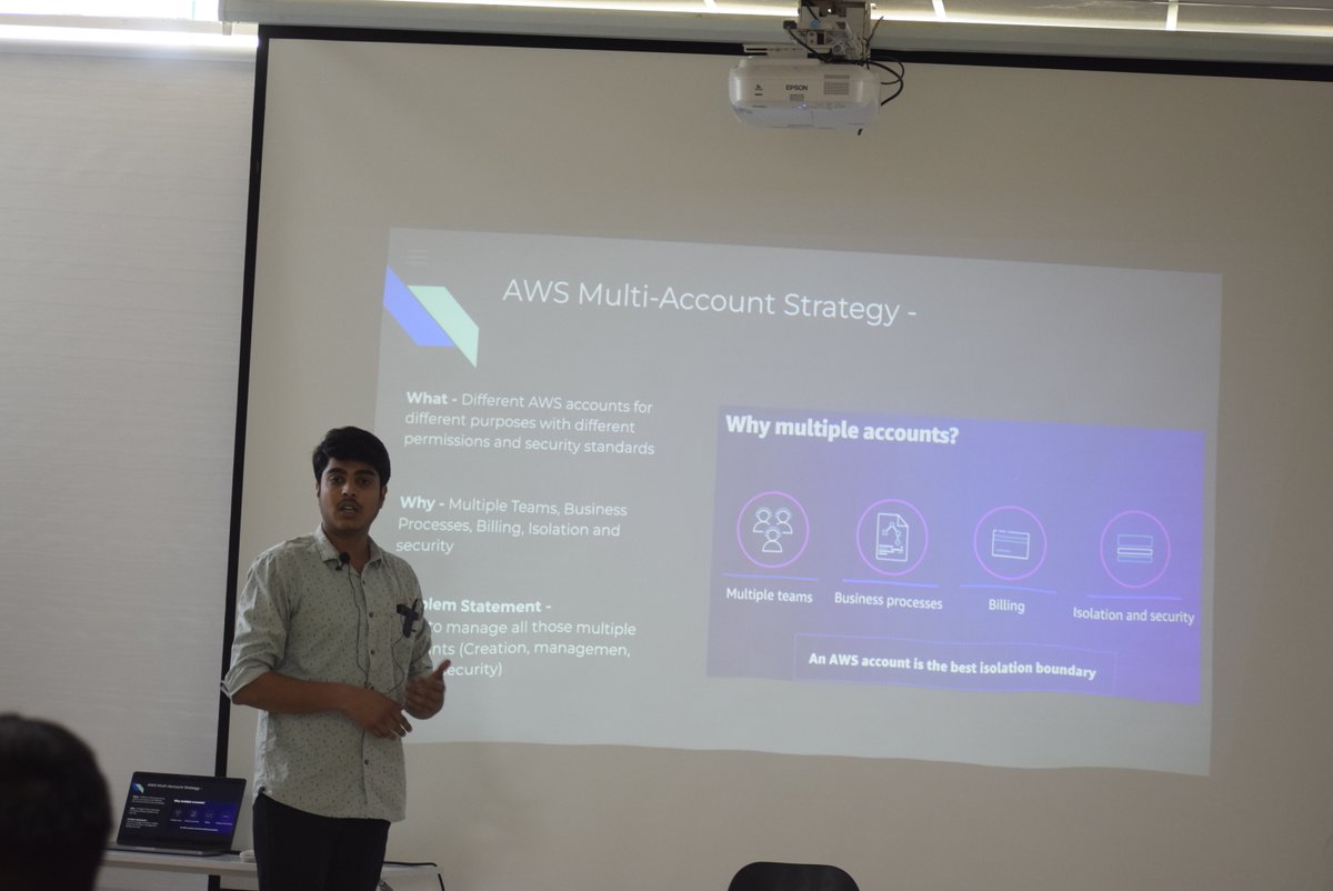 sanketdangi's tweet image. Fun weekend! Had a great time hosting #AWSUdaipur meetup and listening to the views on various topics, from Event-driven architectures to #ControlTower to #machinelearning! Looking forward to the next one. #aws #awsmeetup #awscommunity #udaipur #rajasthan #cloudcomputing