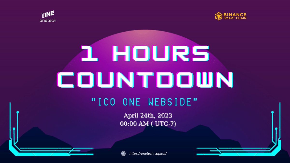 Let’s countdown with us! 1 hours left ☺️🚀🚀
#cryptocurrency #BinanceSmartChain #OneTechCapital