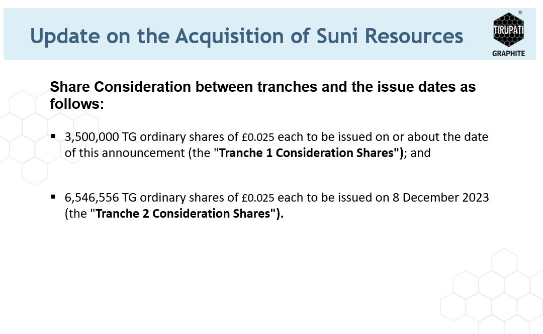 Tirupatiuk's tweet image. To comply with U.K. Prospectus Regulation, #TGR has agreed with BAT to vary the allocation of Share Consideration between tranches and issue dates. 

#graphiteproducer #flakegraphite #naturalgraphite #mining #CriticalMinerals #acquisition #Mozambique 

bit.ly/41IRAQY