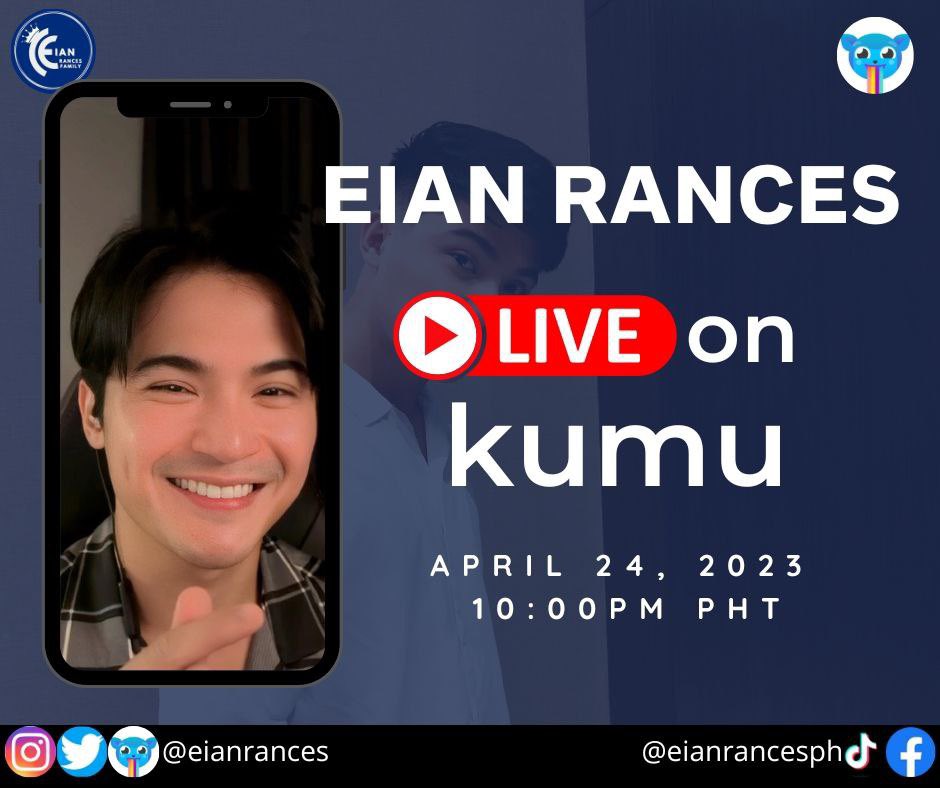 Eian Rances Family (@eianrancesfamph) on Twitter photo Todayโs a great day to start off a great week so make it better by spending your Monday night with our cutiePIE ๐ค
Catch <a href="/EianRances/">๐๐ถ๐ฎ๐ป ๐ฅ๐ฎ๐ป๐ฐ๐ฒ๐</a>โ Kumu livestream tonight, 10:00 PM, PHT via app.kumu.ph/eianrances
See you later fam ๐
#EianRances Todayโs a great day to start off a great week so make it better by spending your Monday night with our cutiePIE ๐ค
Catch <a href="/EianRances/">๐๐ถ๐ฎ๐ป ๐ฅ๐ฎ๐ป๐ฐ๐ฒ๐</a>โ Kumu livestream tonight, 10:00 PM, PHT via app.kumu.ph/eianrances
See you later fam ๐
#EianRances