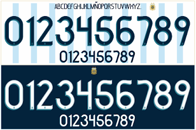 Numeración  letras para camiseta argentina 2019 2020 fonts #camisetas #moldes #diseños blgs.co/GI93Ux