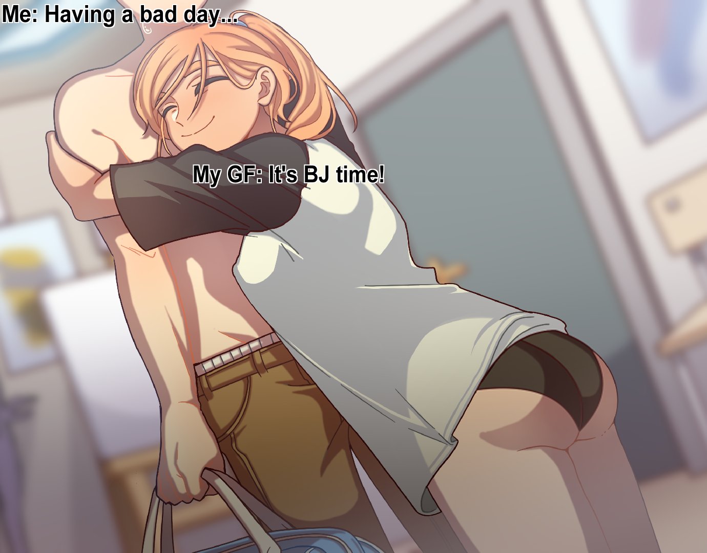 TimeWizardStudios on X: She will suck out the sadness😊 #sfw #hentai  #waifu #eroge #visualnovel #meme #blonde t.coBRKXwcZ1Qs  X