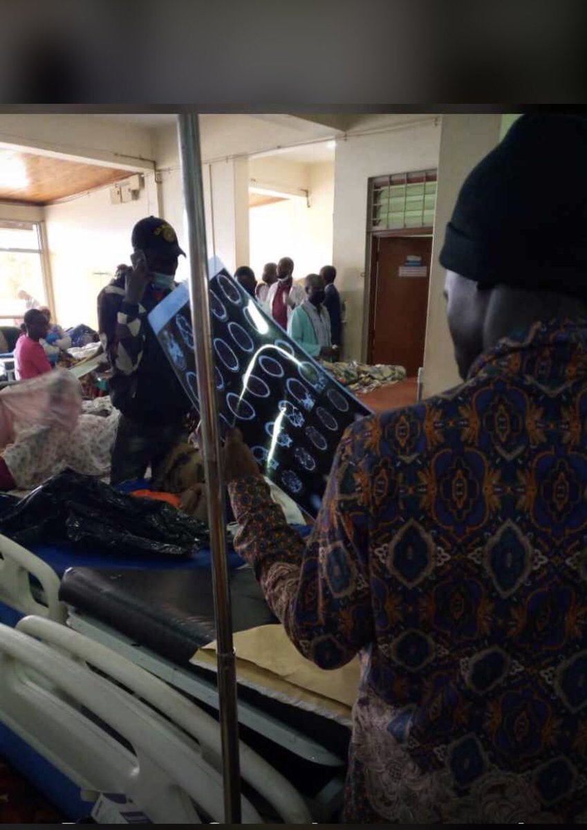 TweetsbyHenry's tweet photo. Patients trying to interpret CT scans on their own since there are no interns to run the wards 🥲🥲🥲🥲..! #UgandaHealthExhibition 
#Deploymedicalinterns https://t.co/wUBVQWIjTx