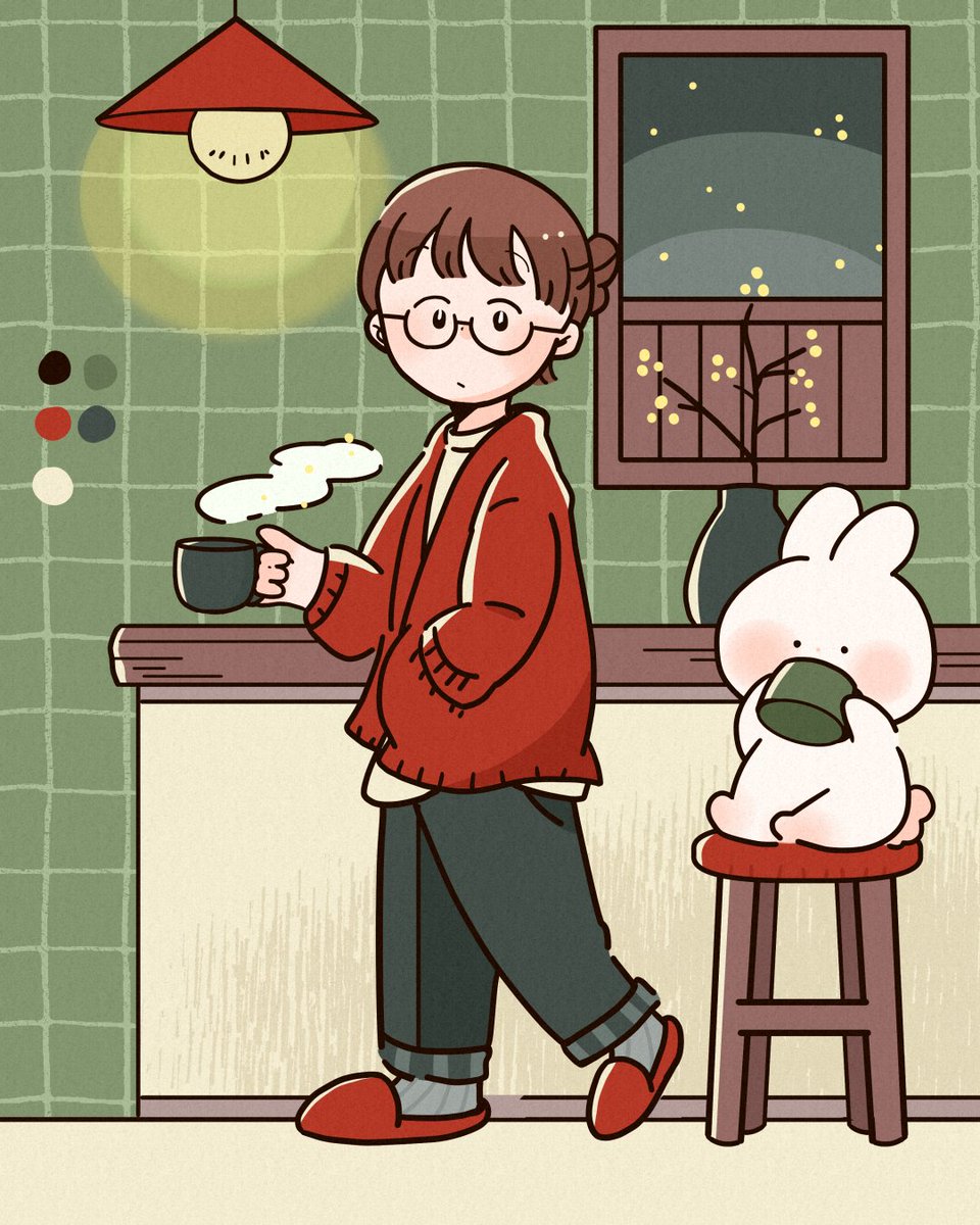 ☕️🌃

#illustration #ゆるいイラスト https://t.co/S0oA2rt9PF