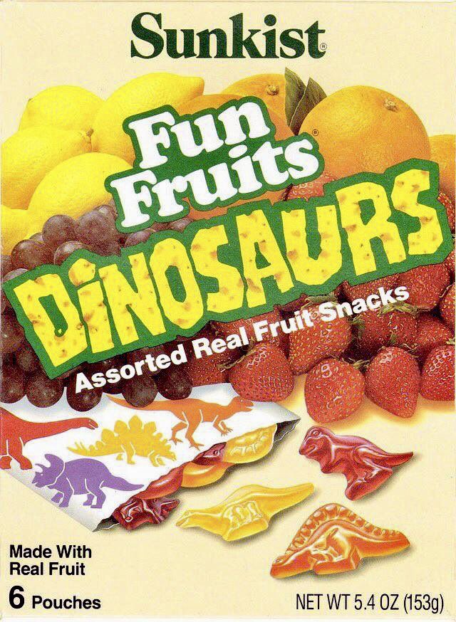 RetroNewsNow on Twitter "Sunkist Fun Fruits Dinosaurs Snacks (1989)"