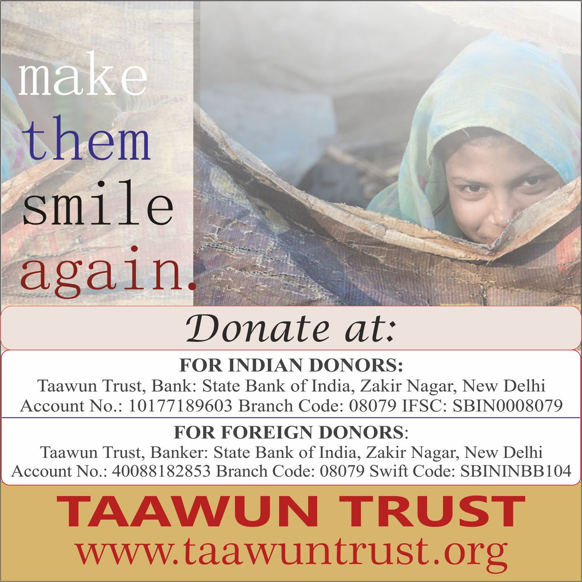 TaawunT's tweet photo. The manner of giving is worth more than the gift! Please give Charity for needy people as much as you can! Link here: https://t.co/yKQh5UQFJ9
#allianceofbaptists #NIREC #event #PaxChristi #رد_الجميل #arabdotorg #microfinance #بيتالزكاة #NayelNassar #indiansincanada https://t.co/ThsR69K4N2