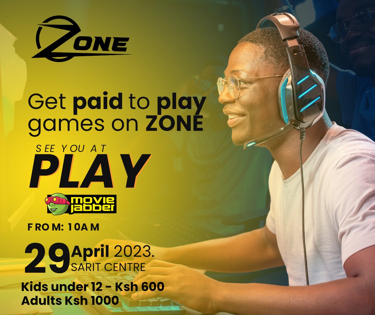 The Zone is calling! 📣🎮 Join Zone at Movie Jabber Play on April 29th in Nairobi and discover the ultimate gaming platform. Stop by the Zone booth to learn more and compete in exciting tournaments for real money rewards. 

Get your tickets Here cutt.ly/l5htR3m