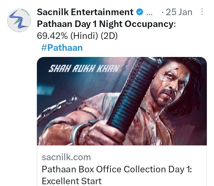 I Guess You Are Fooled By Someone Just Look At The Occupancy Of #Pathaan @irrk_k 

Night Occupancy Goes To 70% with 5200+ Screen So Don't be a Blind Hater Accept The Reality n Move On