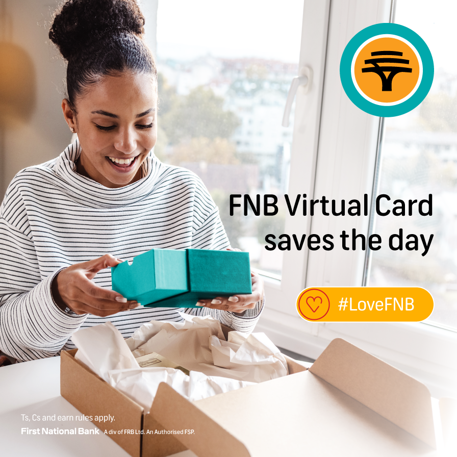 FNBSA's tweet photo. Use your FNB Virtual Card @ClicksSA in the month of April to qualify for x2 your eBucks rewards.

Tell us about your shopping experience using FNB Virtual Card. 𝗥𝗲𝗽𝗹𝘆 using #LoveFNB and you could win a voucher up to the value of R750. https://t.co/UhVCiY6d2n