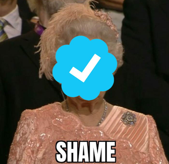 hombreradikal's tweet photo. #MehMeh My first 4 memes' contribution to Twitter's #BluecheckMark SHAME party night club!🥳🎉☑️ https://t.co/VMfy27U4gq