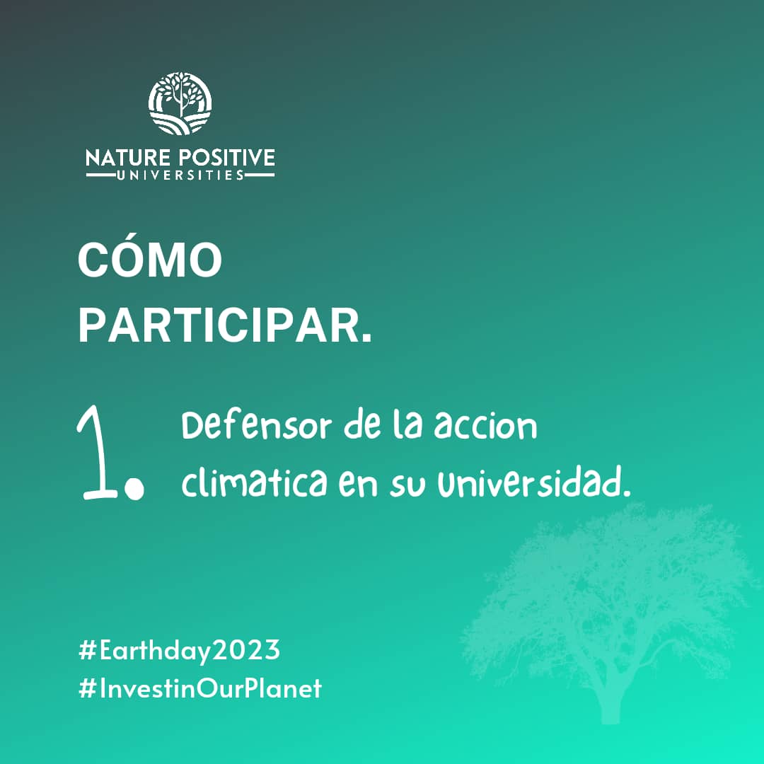 Campagne digitale à l'occasion de la Semaine de la Terre.

Jour 1: Défendez l'action climatique dans votre Université.

👉🏿 L'Université est l'endroit par excellence pour amener les jeunes à agir en faveur de la nature. 

@EragbieFavour <a href="/NaturePosUni/">Nature Positive Universities</a> 
#generationrestoration <a href="/Sida/">Sida</a>