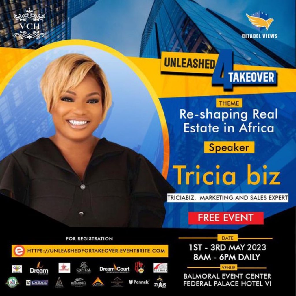 Zerahoneys's tweet image. Join Tricia Biz to discuss how Unleashed 4 Takeover will be lighted as she discusses Re-shaping Real Estate in Africa with the hashtag #unleashed4takeover.
Keep it simple, please. 
Cc: @victoriacrest
