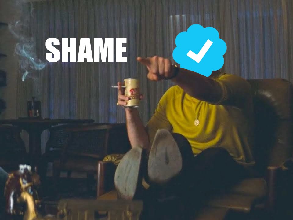 GeorgeArtwell's tweet photo. Twitter #BlueCheckMarks shame https://t.co/ZSfMKU7iV8