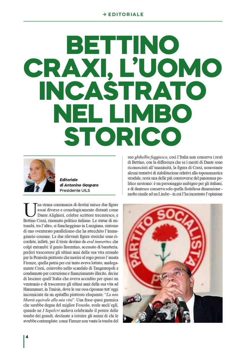 ProposteUils's tweet photo. La vicenda #storica di #Bettino #Craxi è per certi aspetti simile a quella di #Dante #Alighieri.
Ciascuno è stato #esule nel proprio tempo per ragioni politico-giudiziarie.
L'ex leader #socialista è oggi in un limbo con tutti gli italiani traditi dalla c.d. #seconda #repubblica https://t.co/J7IPq0vM3f
