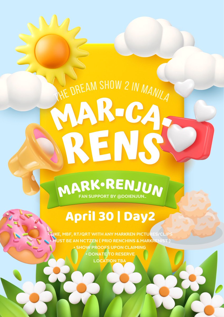 doienjun_'s tweet photo. 🧁Tell me, what’s sweeter than this?

𝙼𝙰𝚁𝙲𝙰𝚁𝙴𝙽𝚂 💛
     : a homemade macaroons for czennies 

— a #MARK #RENJUN food fan support by @doienjun_

        ๑ kindly follow the mechanics
        ๑ see u!

                           🐯🦊

#THEDREAMSHOW2_in_MANILA
#TDS2inMANILA https://t.co/zW99Dqfuz5