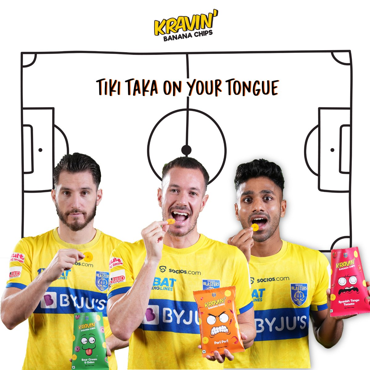 KravinIndia's tweet image. Get a thorough Spanish experience when you enjoy the deliciousness of our Spanish Tango Tomato running all over your tastebuds.
It will leave even KBFC's Rahul KP stumped!

#bananachips #chips #snacks  #keralafootball #foodie #keralasoccer #keralachips #snacktime #kbfc