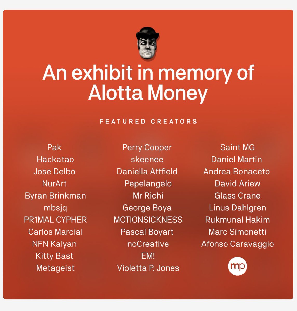 noCreative | Bloom 🤝 its a VIBE (@nocreative_eth) on Twitter photo GM,
I’m proud to announce that I’m one of the creators in the:
Alotta Money Exhibition and Auction at this year's Bitcoin Angel Castle Party!
Hosted by <a href="/trevorjonesart/">Trevor Jones 🎨</a> in association with @makersplace and Maggie’s.
Fuck Cancer! GM,
I’m proud to announce that I’m one of the creators in the:
Alotta Money Exhibition and Auction at this year's Bitcoin Angel Castle Party!
Hosted by <a href="/trevorjonesart/">Trevor Jones 🎨</a> in association with @makersplace and Maggie’s.
Fuck Cancer!