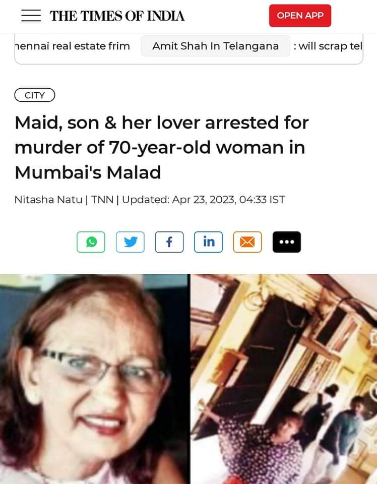 Indic_God's tweet image. Shocking news from Malad, Mumbai

25 years ago, a woman saw Muslim girl Shabnam begging on railway platform

She brought her home, gave her work &amp;amp; even funded her marriage

Today, Shabnam, her husband Mohd Umer &amp;amp; her son Shehzad k€IIed same woman for money.