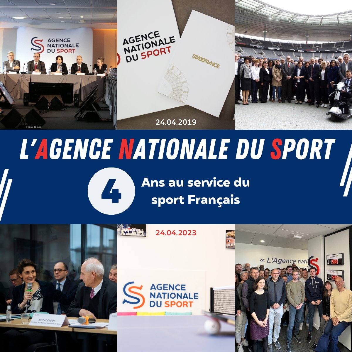 🎂 24.04.2019 - 24.04.2023

Ce lundi, l'Agence fête l'anniversaire de ses 4 ans !

➡️ Gouvernance partagée, Haute performance, Développement, Conférences régionales du sport, Partenariats...

4⃣ ans d'engagement au service du sport français !
🔵⚪🔴