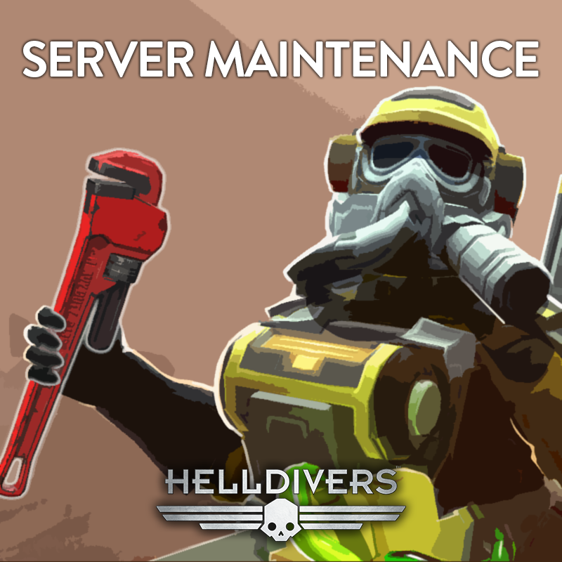 Helldivers will undergo server maintenance on Wednesday, April 26, between 7:00AM and 8:00AM UTC.