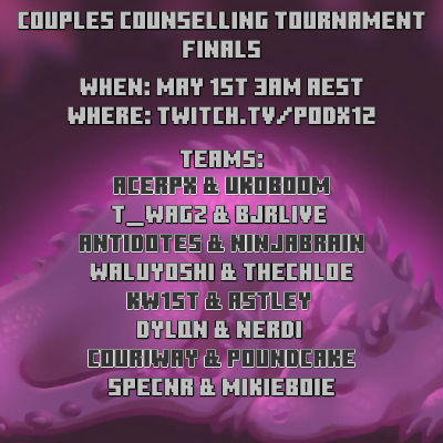 CCT Finals this weekend.  

6 rounds of group play followed by best of 3 final.  

Which team will take it out? #CouplesCounsellingTournament