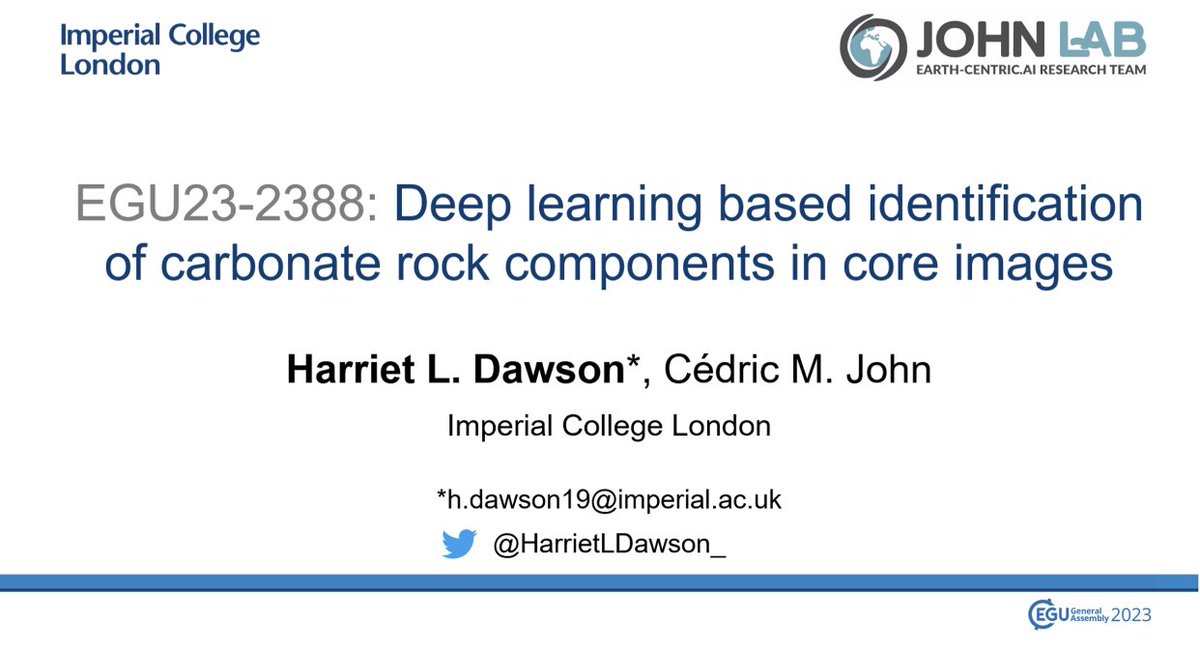 HarrietLDawson_'s tweet photo. I’m at @EuroGeosciences where I will presenting new work with @CedricMJohn using object detection algorithms to identify components in core images 👩🏼‍💻🪸 My talk is today at 11:10 CEST in the ITS1.5/GI1.5 session - both in person and online! https://t.co/KEMkBAEVSQ