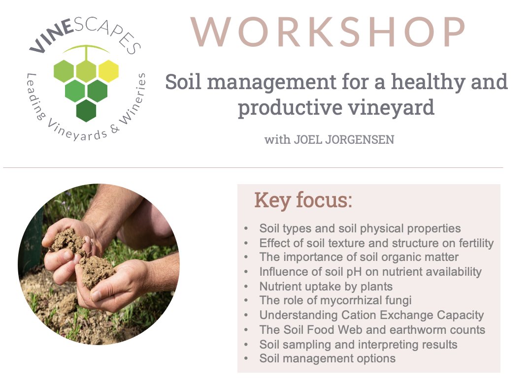 ‘Soil management for a healthy &amp; productive vineyard’ - practical workshop.  
26 Apr,  Tanhurst Vineyard, Surrey
Discounts - WineGB members and students (see website). Places limited.
See Vinescapes website - vinescapes.com/training/ 

#viticulture #regen  #soilhealth