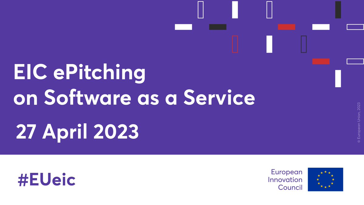 ⏰ Don’t miss your chance to hear from top #SaaS companies!

Sign up for the #EUeic ePitching on 27 April to connect with promising 🇪🇺 #innovators working on tomorrow’s #Software as a Service solutions.

Register now ➡️ bit.ly/EICInvestorsSa…