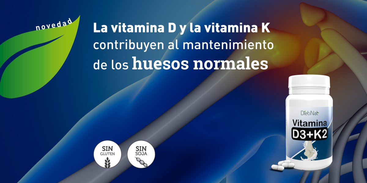 dietinat's tweet photo. Nuevo producto · Vitamina D3+K2 
—
✨ La vitamina D y la vitamina K contribuyen al mantenimiento de los huesos normales https://t.co/KwR8PlQcUi