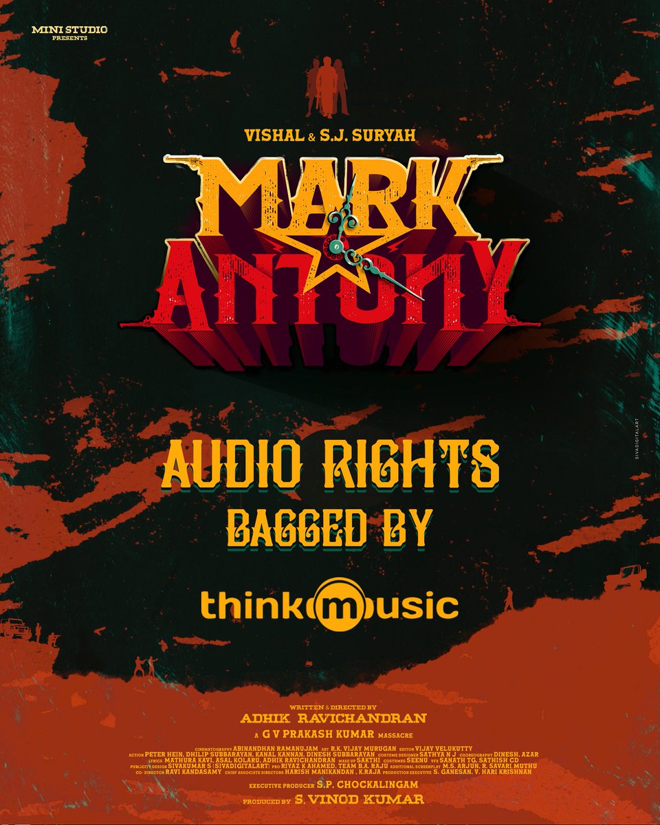 #MarkAntony Audio Rights Bagged By @thinkmusicindia 

#vishal #sjsuriya #Ministudio