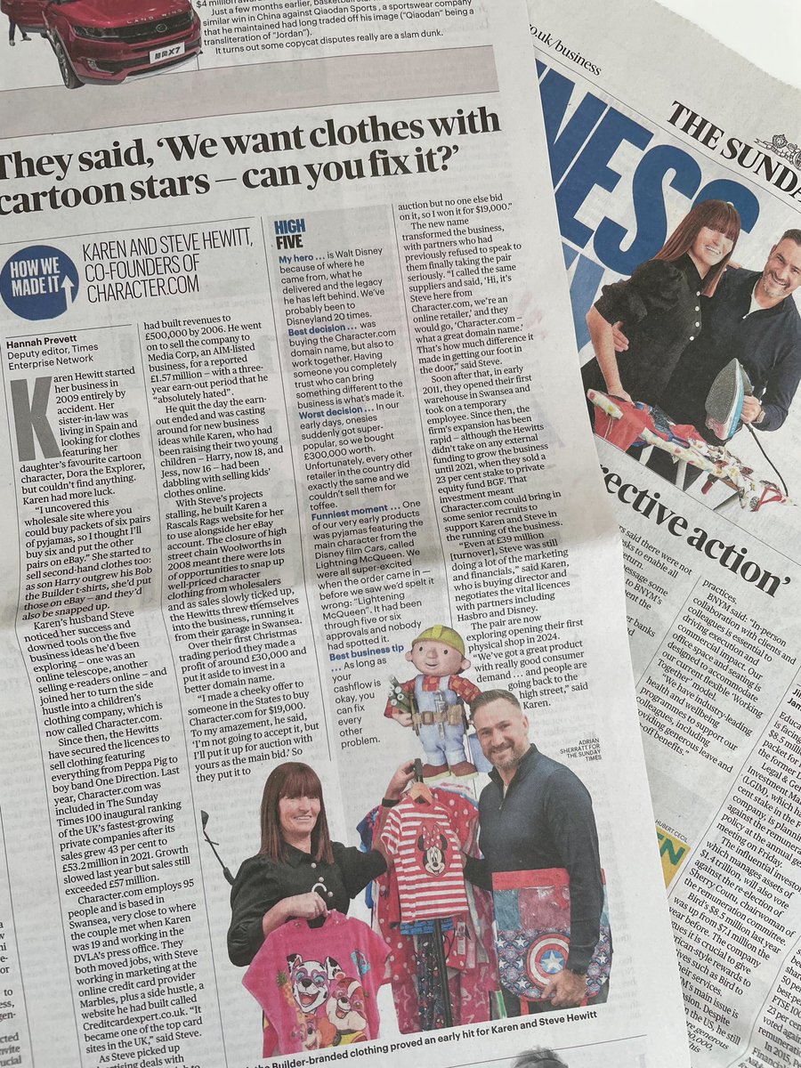 Hannah Prevett (@hannahprevett) on Twitter photo ICYMI, this week’s How We Made It interview was with Karen & Steve Hewitt, the married founders of <a href="/characterdotcom/">Character.com</a>. They said their partnership has been key to building the £57m turnover company. ‘Having someone you completely trust… is what’s made it.’ thetimes.co.uk/article/22f882… ICYMI, this week’s How We Made It interview was with Karen & Steve Hewitt, the married founders of <a href="/characterdotcom/">Character.com</a>. They said their partnership has been key to building the £57m turnover company. ‘Having someone you completely trust… is what’s made it.’ thetimes.co.uk/article/22f882…