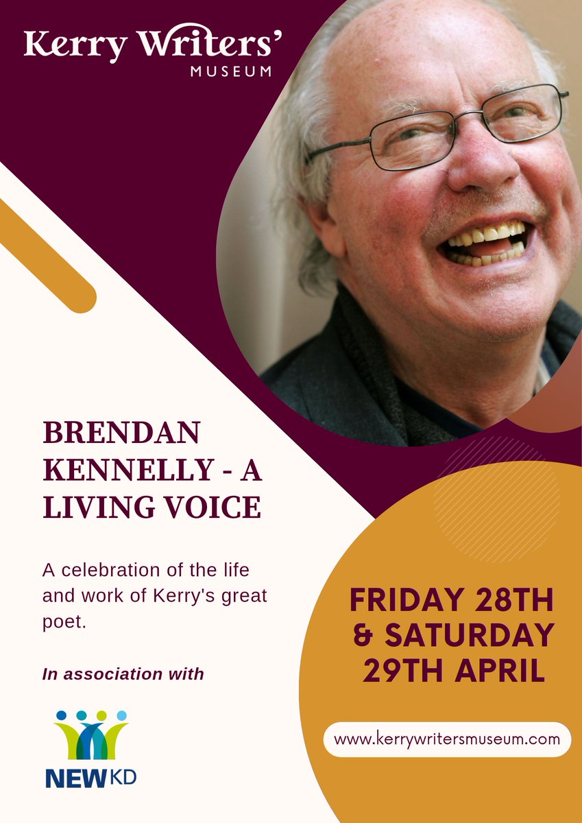 kerrywritersmuseum (@kerrywritersmu1) on Twitter photo Join us for a celebration of Kerry poet Brendan Kennelly this Friday 28th and Saturday 29th April <a href="/kerrywritersmu1/">kerrywritersmuseum</a> and <a href="/StJohnsTheatre/">St. John's Theatre & Arts Centre</a>.
#BrendanKennelly #Listowel
<a href="/KerryCoArts/">Kerry County Arts</a> <a href="/NEWKDNews/">NEWKD</a> <a href="/artscouncil_ie/">The Arts Council / An Chomhairle Ealaíon</a> <a href="/poetryireland/">Poetry Ireland / Éigse Éireann</a> <a href="/creativeirl/">Creative Ireland</a> <a href="/Listowel_ie/">Listowel.ie</a> <a href="/KennellyTrust/">BrendanKennellyTrust</a> @MaryMcAuliffe4 Join us for a celebration of Kerry poet Brendan Kennelly this Friday 28th and Saturday 29th April <a href="/kerrywritersmu1/">kerrywritersmuseum</a> and <a href="/StJohnsTheatre/">St. John's Theatre & Arts Centre</a>.
#BrendanKennelly #Listowel
<a href="/KerryCoArts/">Kerry County Arts</a> <a href="/NEWKDNews/">NEWKD</a> <a href="/artscouncil_ie/">The Arts Council / An Chomhairle Ealaíon</a> <a href="/poetryireland/">Poetry Ireland / Éigse Éireann</a> <a href="/creativeirl/">Creative Ireland</a> <a href="/Listowel_ie/">Listowel.ie</a> <a href="/KennellyTrust/">BrendanKennellyTrust</a> @MaryMcAuliffe4