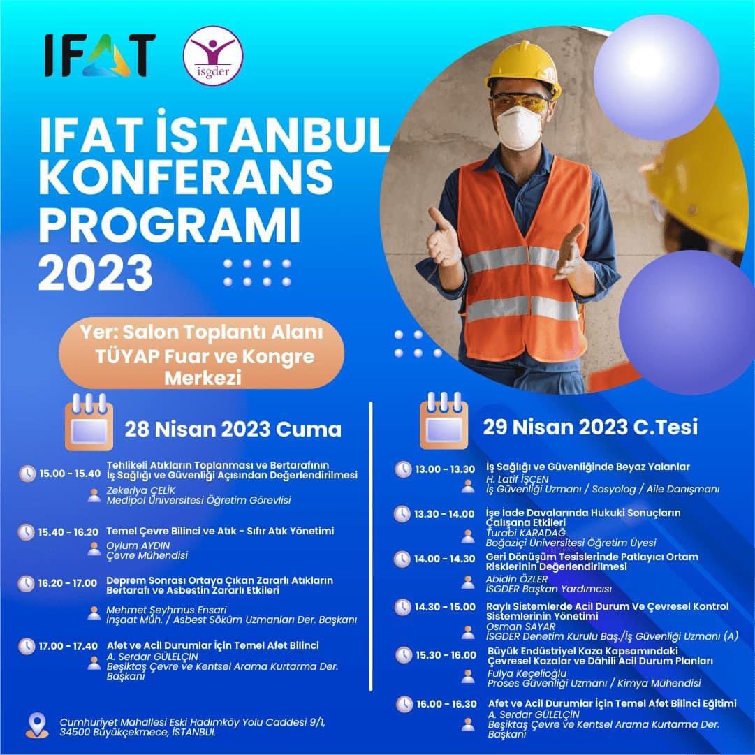 Deprem sonrası asbestin zararlı etkileri ve bertaraf sorununu 
IFAT İstanbul Konferansına bekliyoruz.
<a href="/Tuyap/">Tüyap</a> <a href="/isgder1/">isgder</a> <a href="/isafisg/">İş Sağlığı ve Güvenliği Dernekleri Federasyonu</a> <a href="/EnsariSeyhmus/">Mehmet Şeyhmus ENSARİ</a> <a href="/asud2020/">ASUD GÖNÜLLÜLERİ</a> 
#Deprem #Katiltozasbest #Asbestos