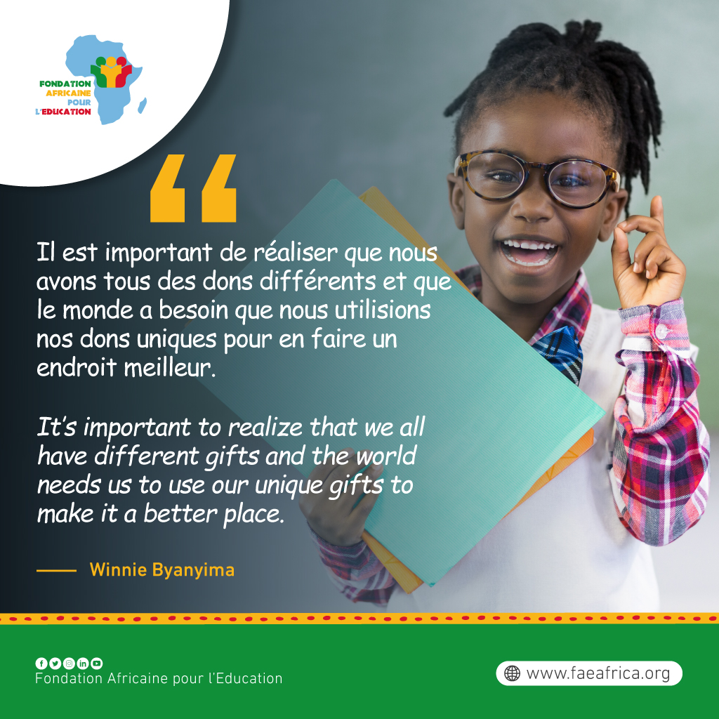 Nous saluons l'impressionnante carrière de Mme Winnie  Byanyima avec cette citation qui rappelle notre humanité et notre  responsabilité envers le monde.

Elle est ingénieure aéronautique, femme politique,  militante des droits de l'homme, et diplomate.

#MondayMotivation